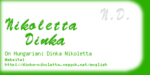 nikoletta dinka business card